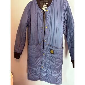 RefrigiWear Insulated Work Coat Jacket Navy Size Small Quilted Cold Weather